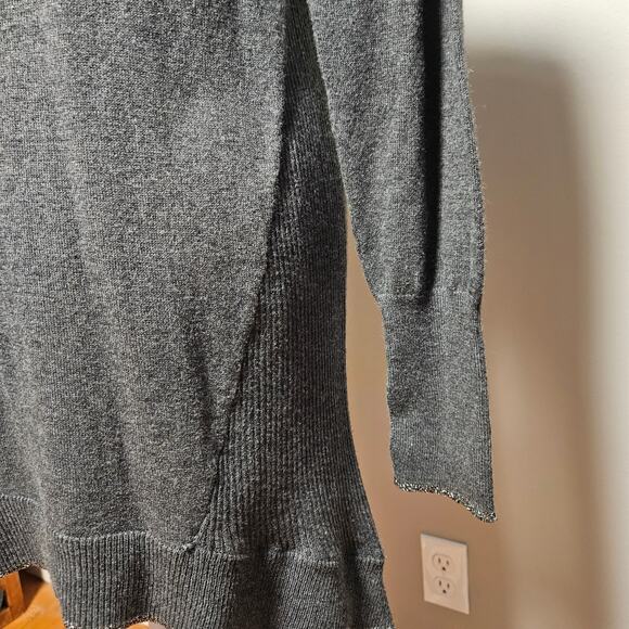 Athleta Oversize Sweater Womens Medium Dark Gray Cozy Cotton Cashmere Blend - Picture 5 of 12